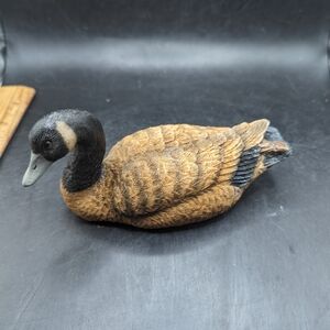 Vintage Made In Italy Realistic Black and Tan Small Duck